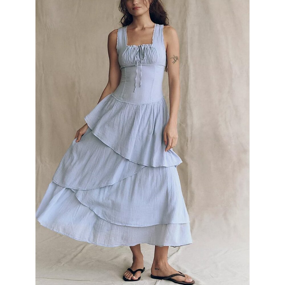 FREE PEOPLE In My Dreams Midi / Pearl Blue - Picture 4 of 10